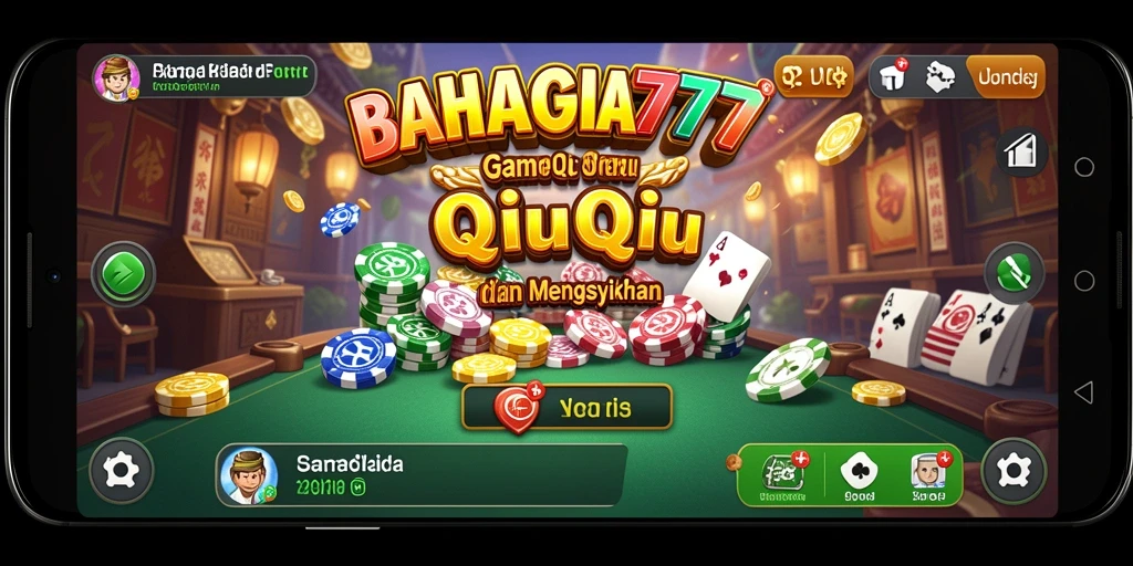 Tampilan interaktif gameplay QiuQiu di BAHAGIA777.
