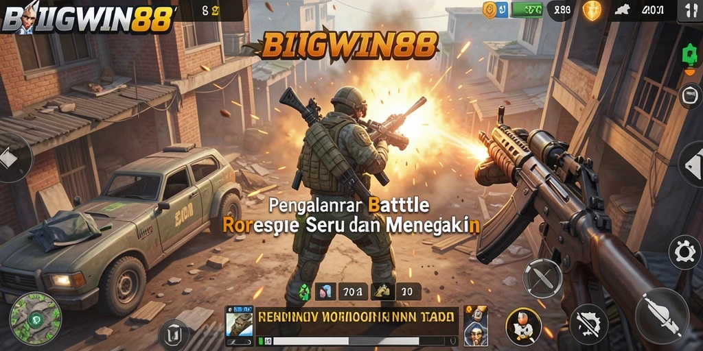 Tampilan gameplay menarik dalam pertempuran Battle Royale.