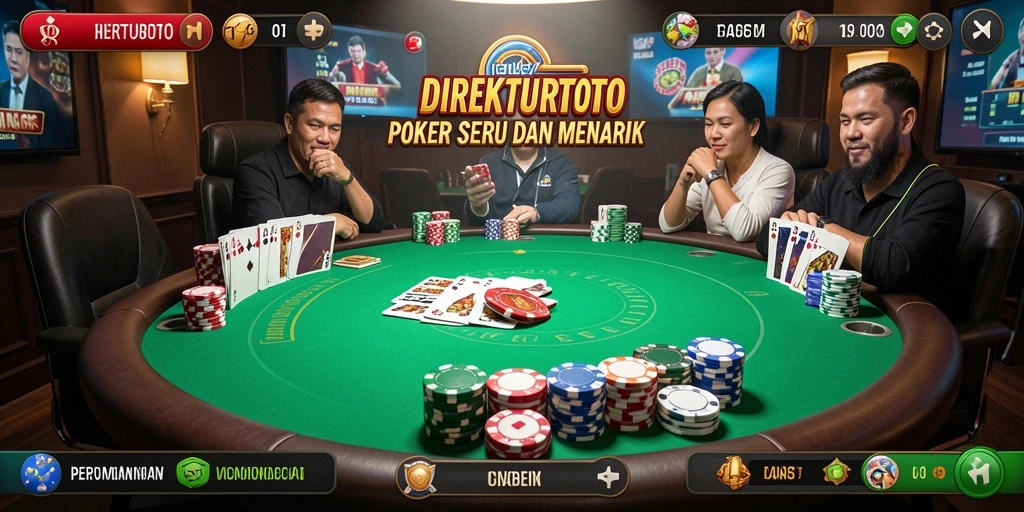 Tampilan gameplay DIREKTURTOTO yang menarik dan interaktif dalam permainan Poker.