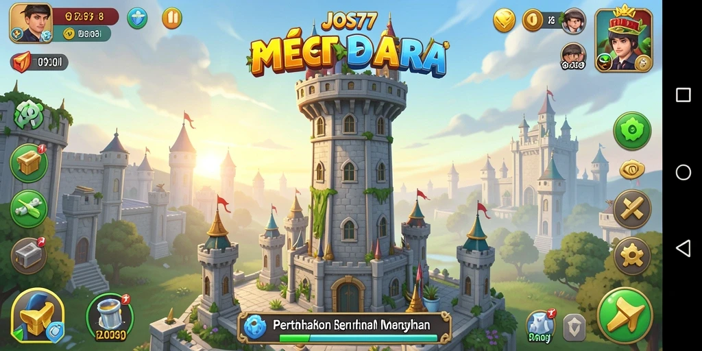 Tampilan gameplay JOS77 dengan strategi pertahanan menara yang mengasyikkan.