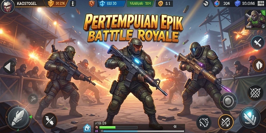 Gameplay seru dalam KAOSTOGEL yang menampilkan aksi Battle Royale