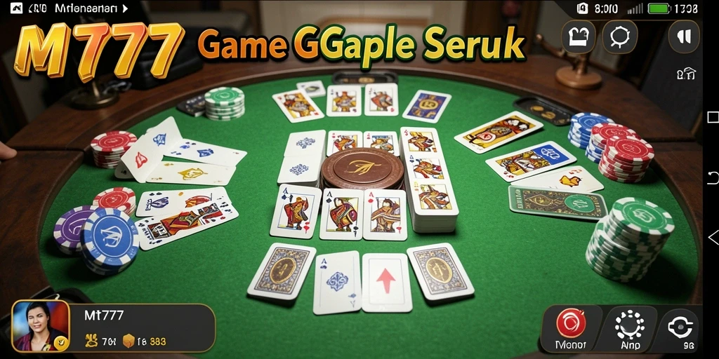 Gameplay seru MT777 yang menggambarkan pertandingan Gaple.