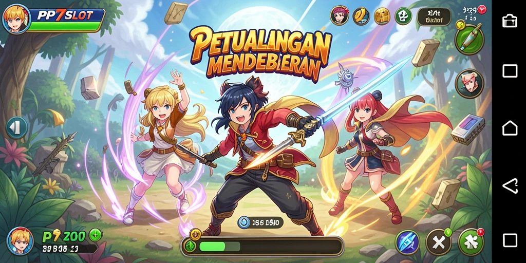 Gameplay PP7SLOT menampilkan karakter anime yang dinamis dan petualangan seru.